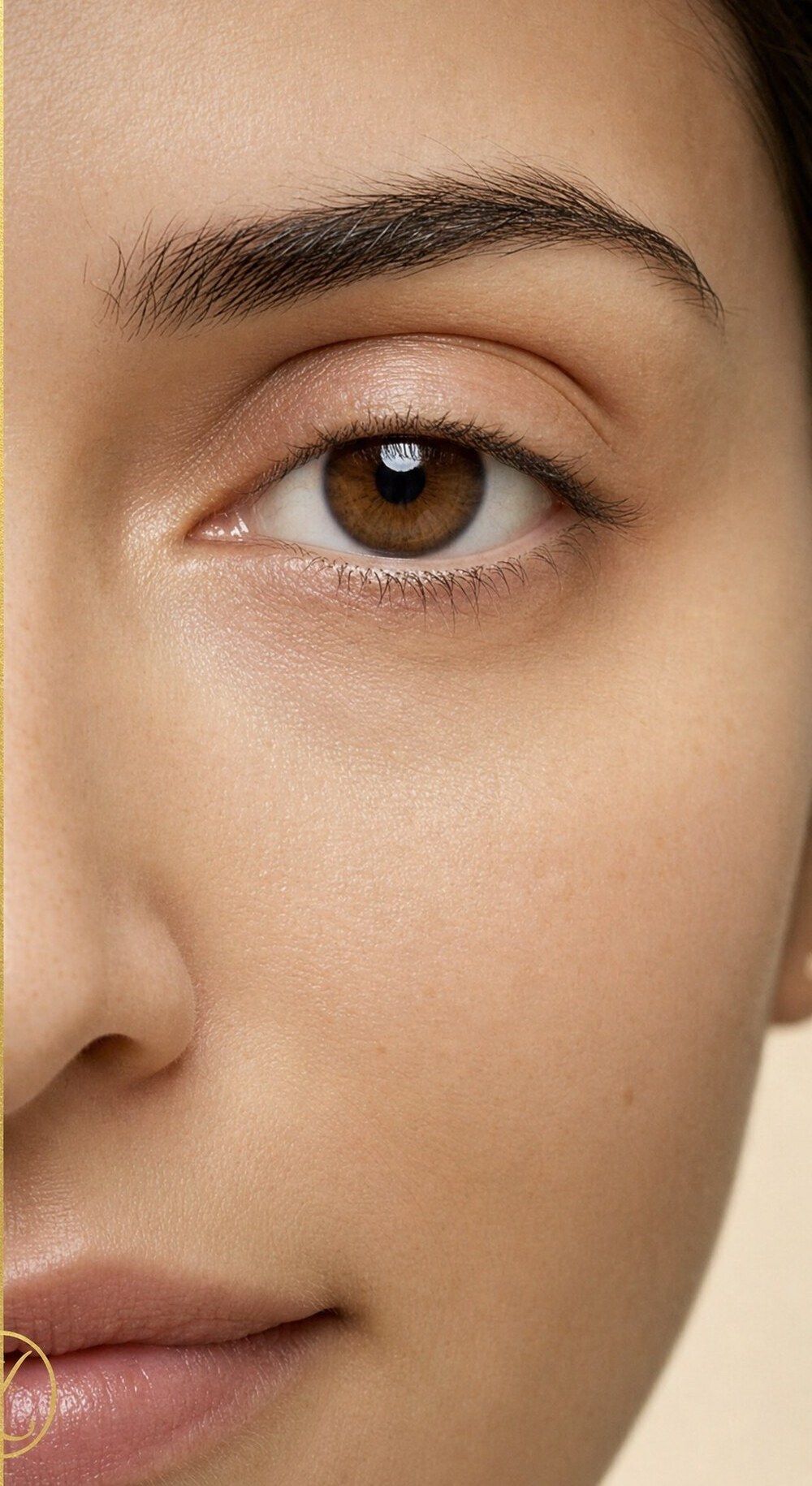 Contour des yeux après usage d'un sérum aux peptides de cuivre