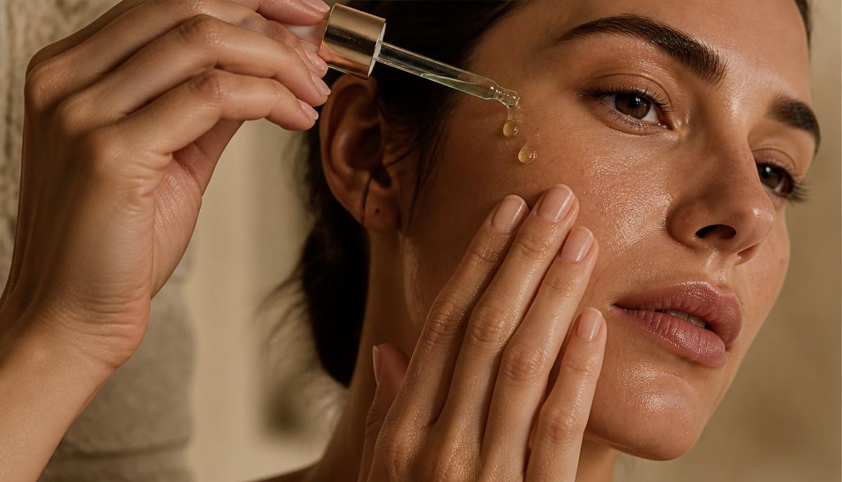 LIORA serum applied in the evening with two drops on cleansed skin